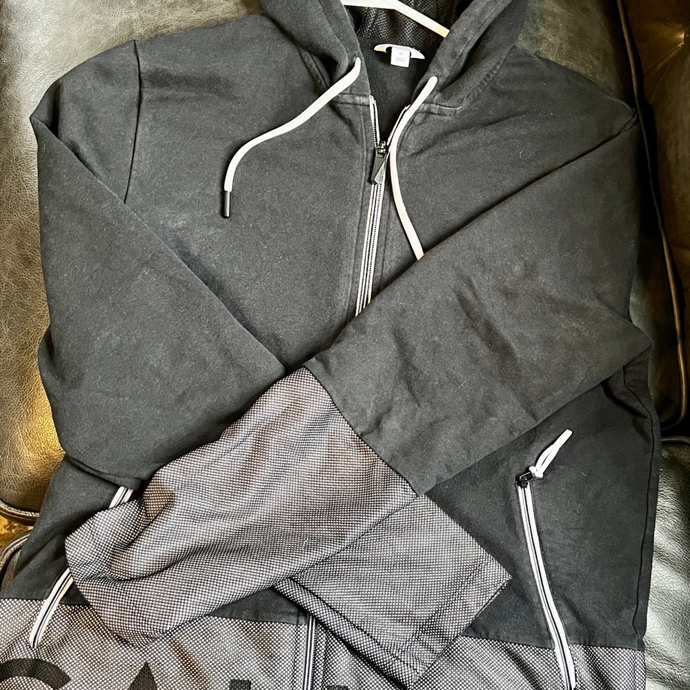 Calvin Klein Black and Gray Zip-Up Sweater